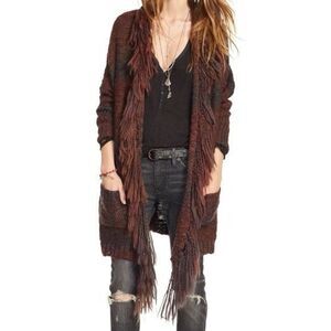 Denim & Supply Ralph Lauren Open Front Fringe Cardigan Sweater